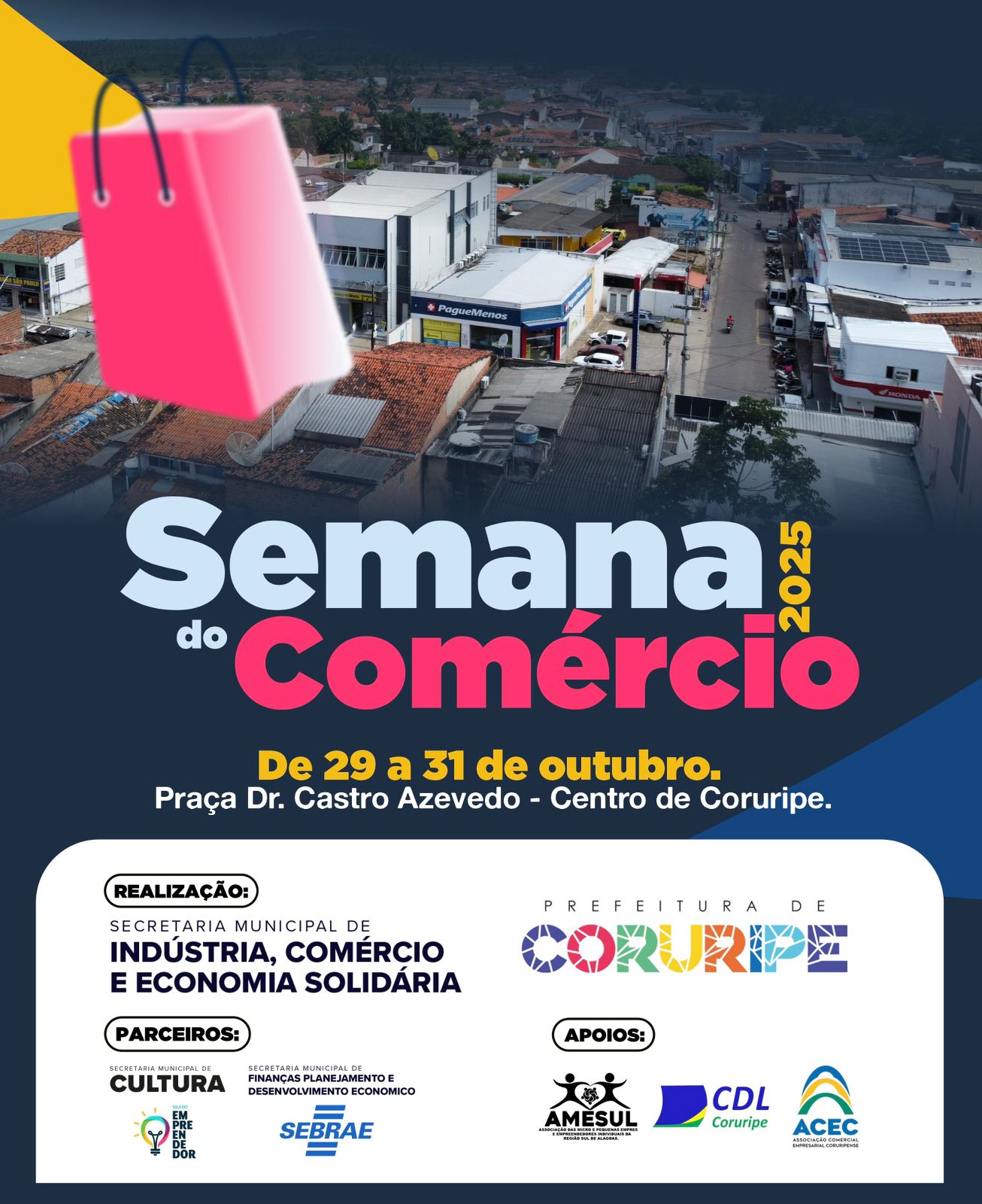 Prefeitura de Coruripe inicia nesta quarta-feira (29) a Semana do Comércio 2025