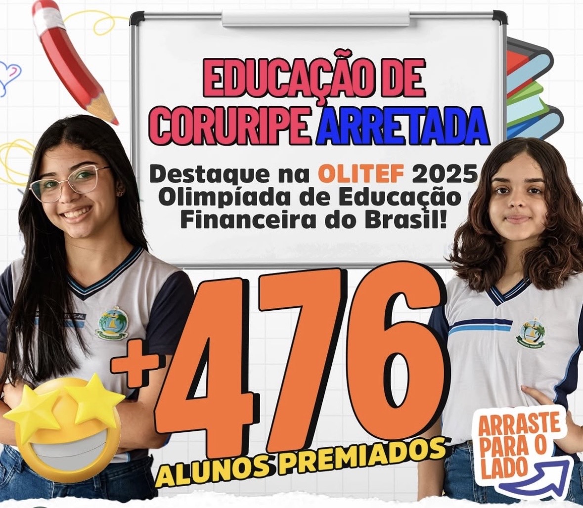 Alunos de Coruripe alcançam mais de 476 medalhas na OLITEF 2025