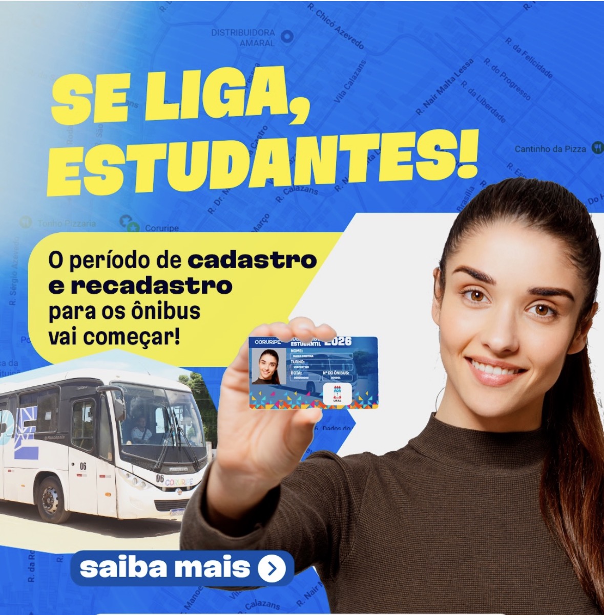 Cadastros e recadastros do transporte universitário em Coruripe terão início nos próximos dias