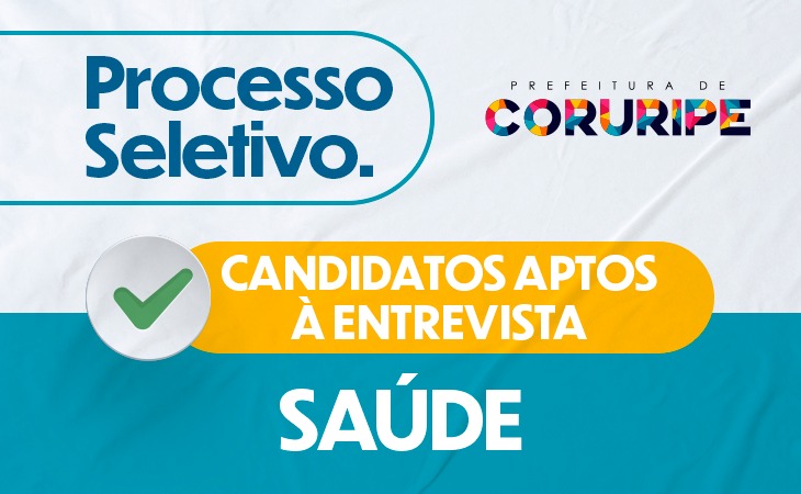 Saúde: Prefeitura divulga resultado preliminar da análise curricular e dos candidatos aptos à entrevista