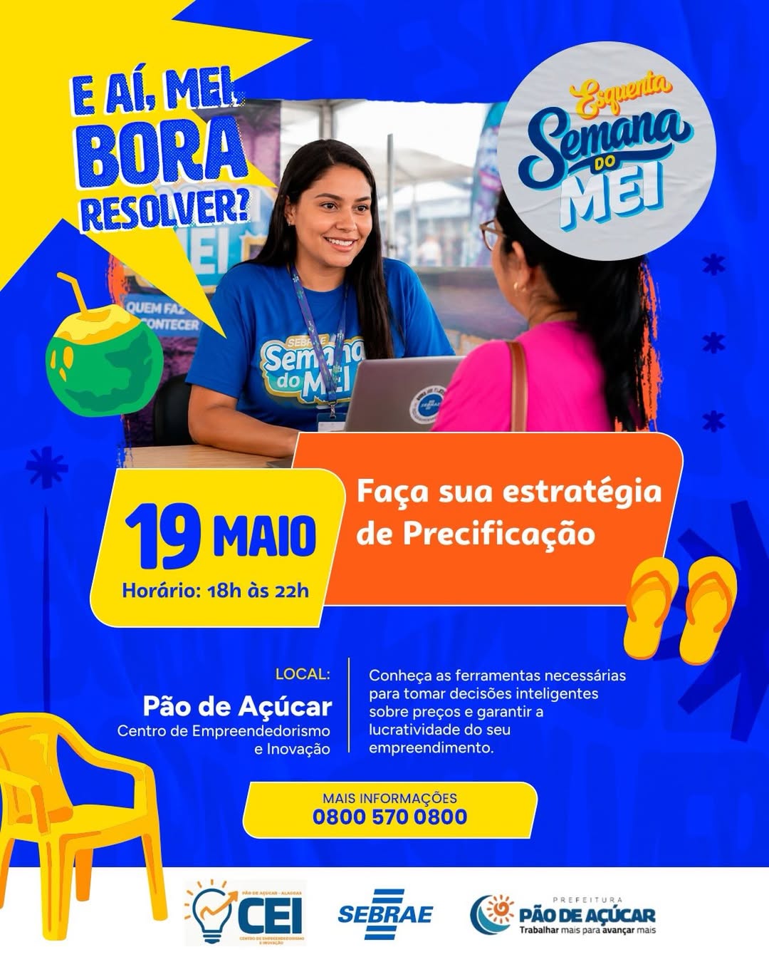 Oficina sobre Estratégia de Precificação será realizada em Pão de Açúcar durante a Semana do MEI