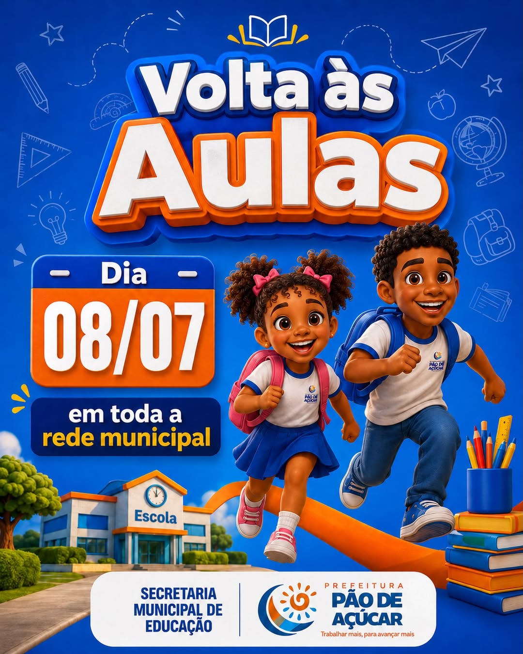 Rede Municipal de Ensino de Pão de Açúcar retoma aulas no dia 8 de julho