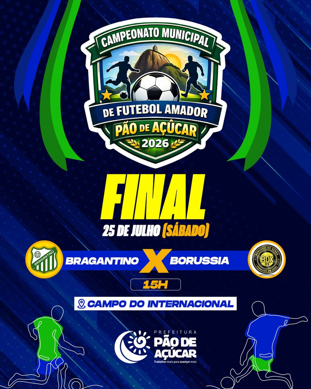 Grande final do Campeonato Municipal de Futebol Amador 2026 acontece neste sábado em Pão de Açúcar