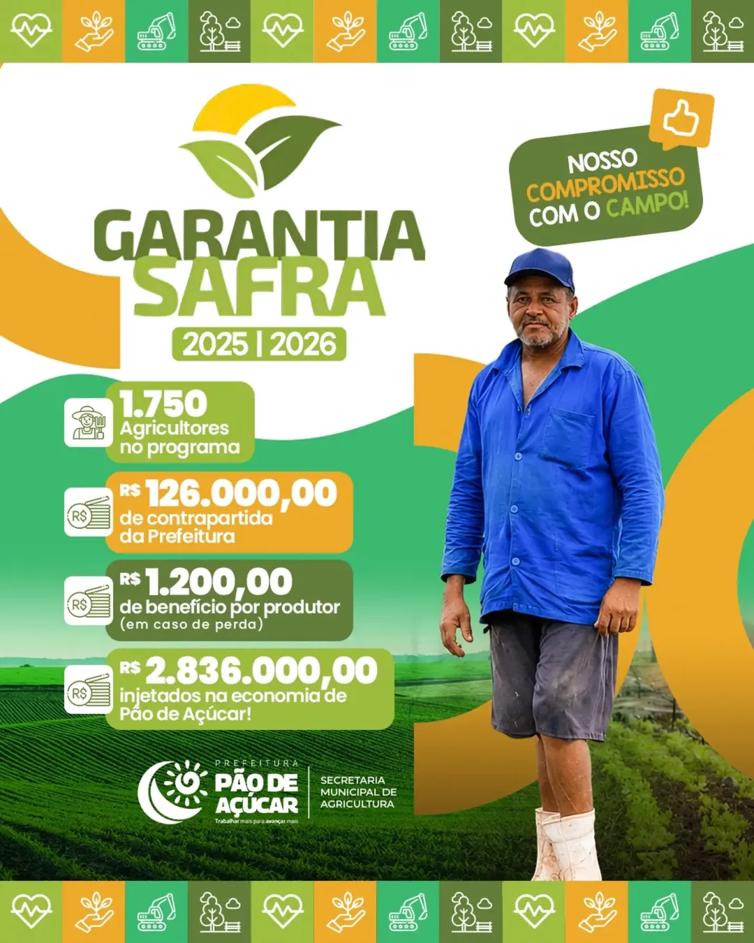 Prefeitura de Pão de Açúcar fortalece agricultura familiar com investimento no Garantia Safra 2025/2026