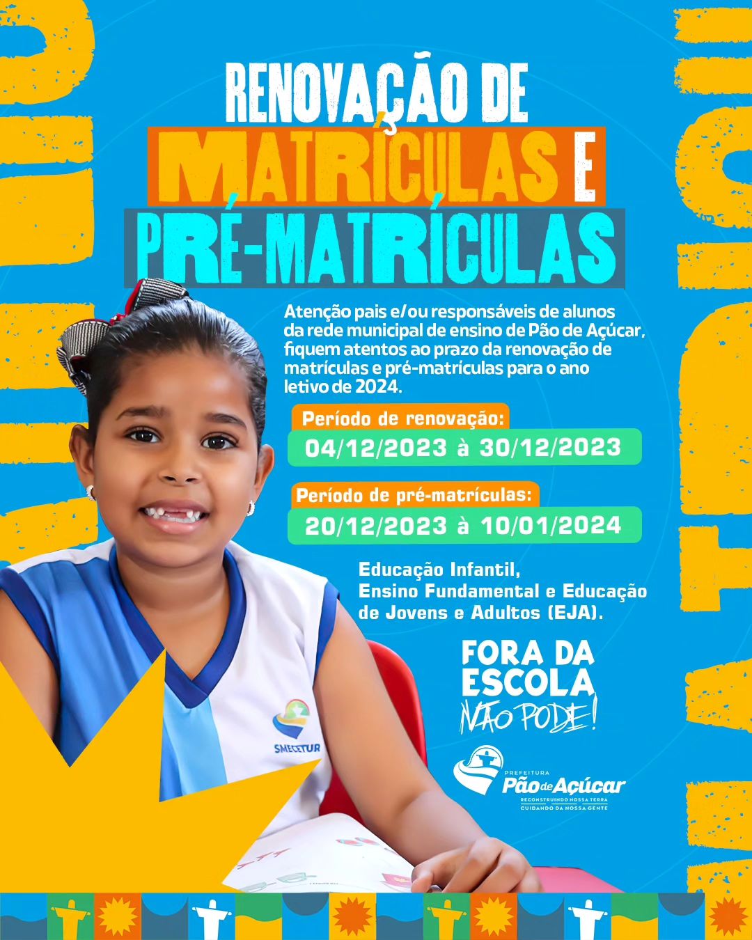 Prazos para as renovações e pré-matrículas para 2024 04/12/2023 Educação