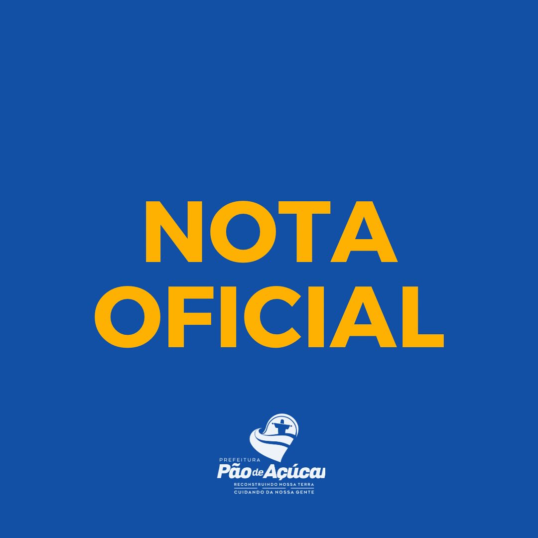 Nota Oficial da Prefeitura de Pão de Açúcar