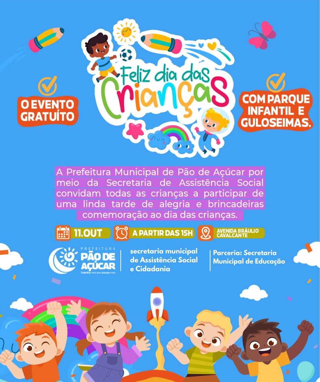 Prefeitura de Pão de Açúcar realiza grande comemoração em homenagem ao Dia das Crianças