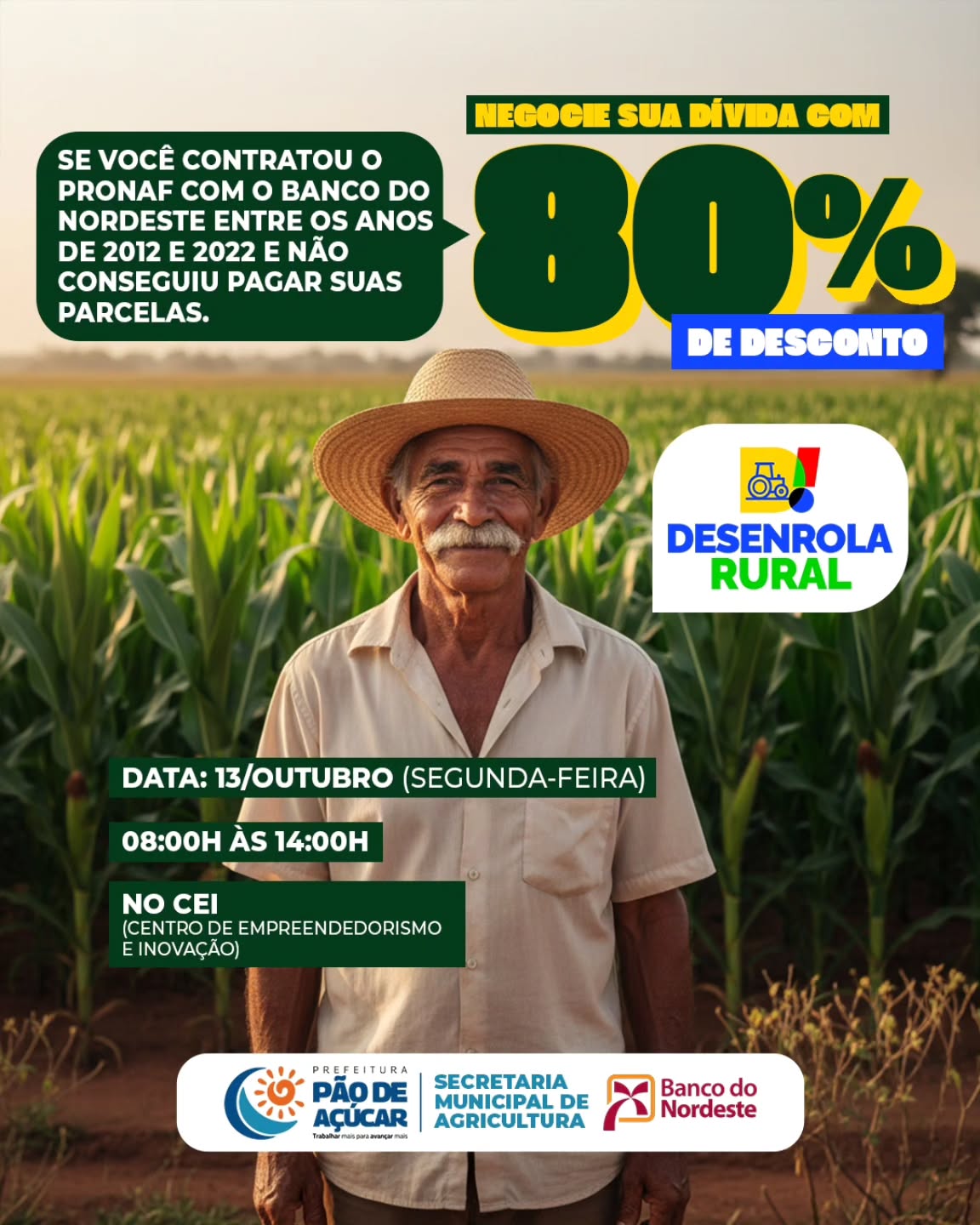Mutirão do Desenrola Rural chega a Pão de Açúcar neste dia 13 de outubro