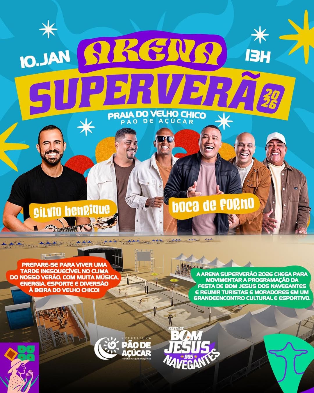 Arena Superverão 2026 movimenta Pão de Açúcar com música, esporte e diversão às margens do Velho Chico