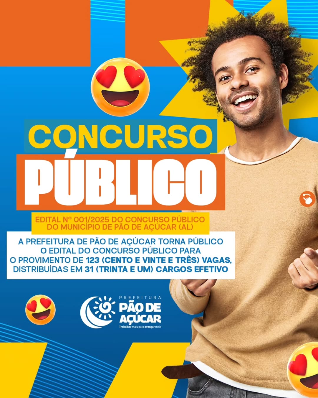 Prefeitura de Pão de Açúcar publica edital de Concurso Público com 123 vagas