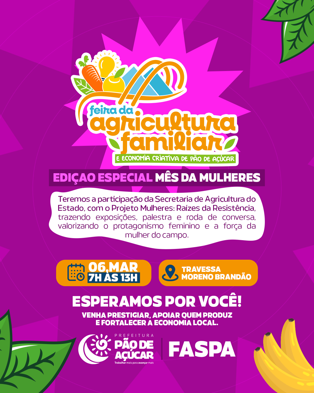 Feira da Agricultura Familiar e Economia Criativa contará com a presença da Secretaria de Agricultura do Estado de Alagoas, Ana Beatriz Rodrigues