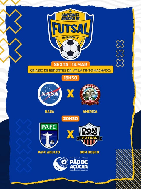 Campeonato Municipal de Futsal tem abertura nesta sexta-feira em Pão de Açúcar