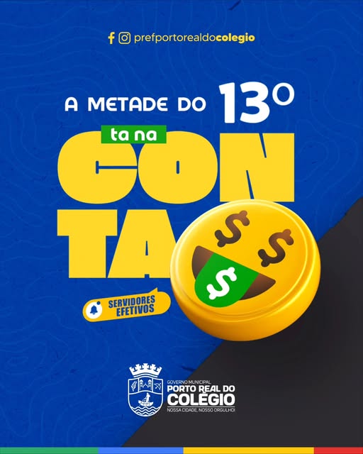 A metade do 13º já está na conta dos servidores efetivos!