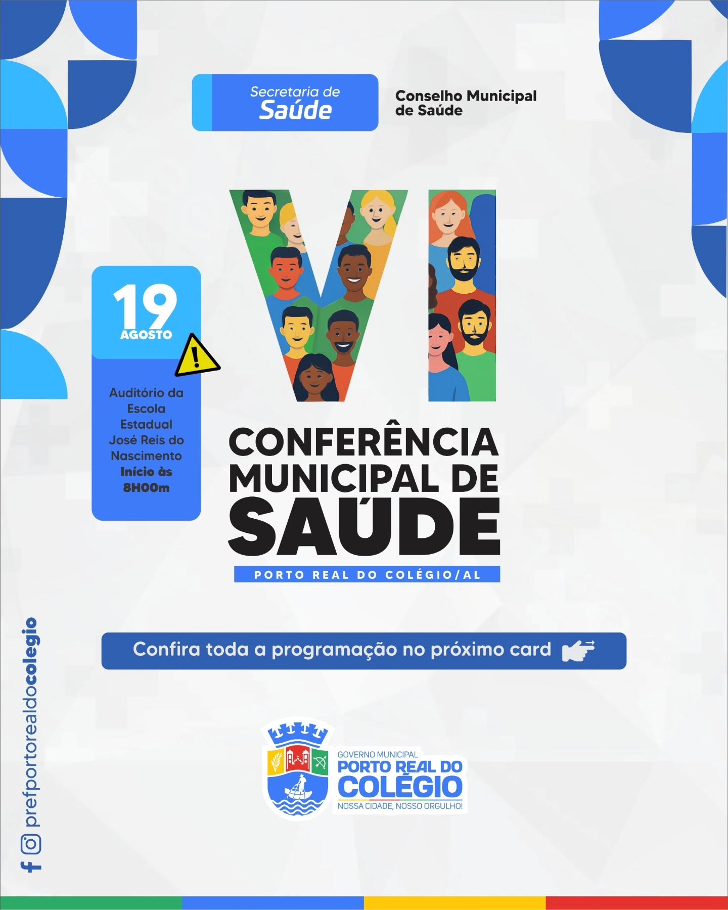 Vem aí a VI Conferência Municipal de Saúde de Porto Real do Colégio!