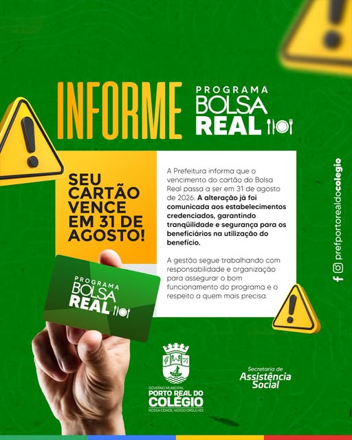 ATENÇÃO, BENEFICIÁRIOS DO BOLSA REAL!