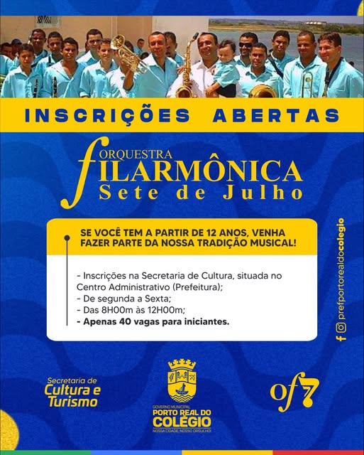 Inscrições abertas para a Orquestra Filarmônica Sete de Julho!