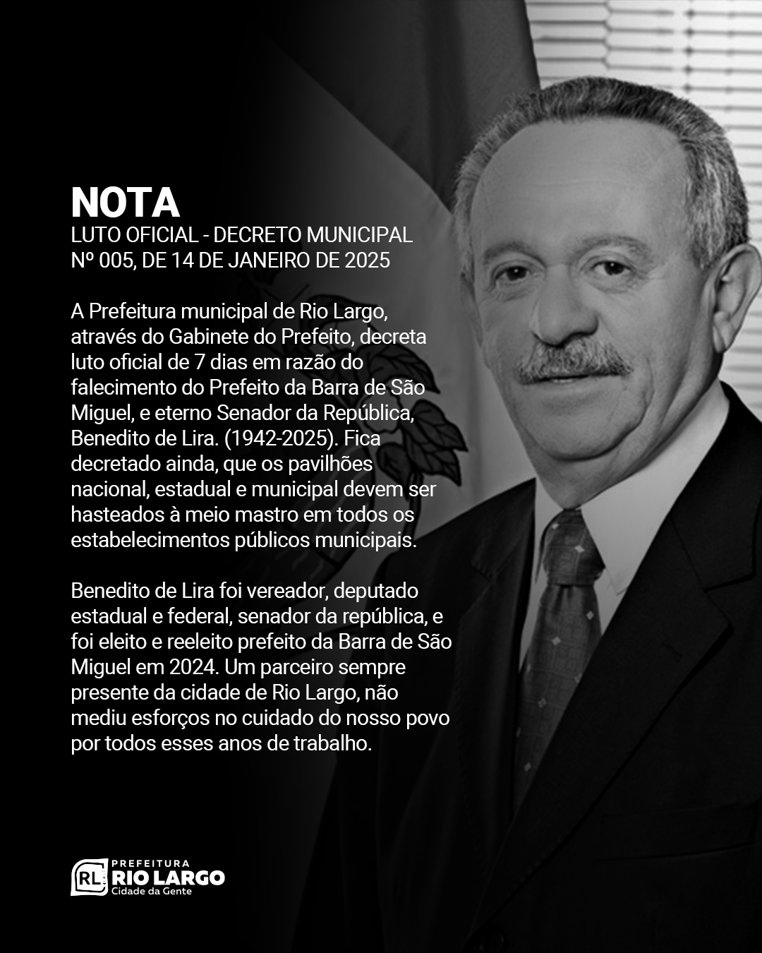 NOTA - LUTO OFICIAL