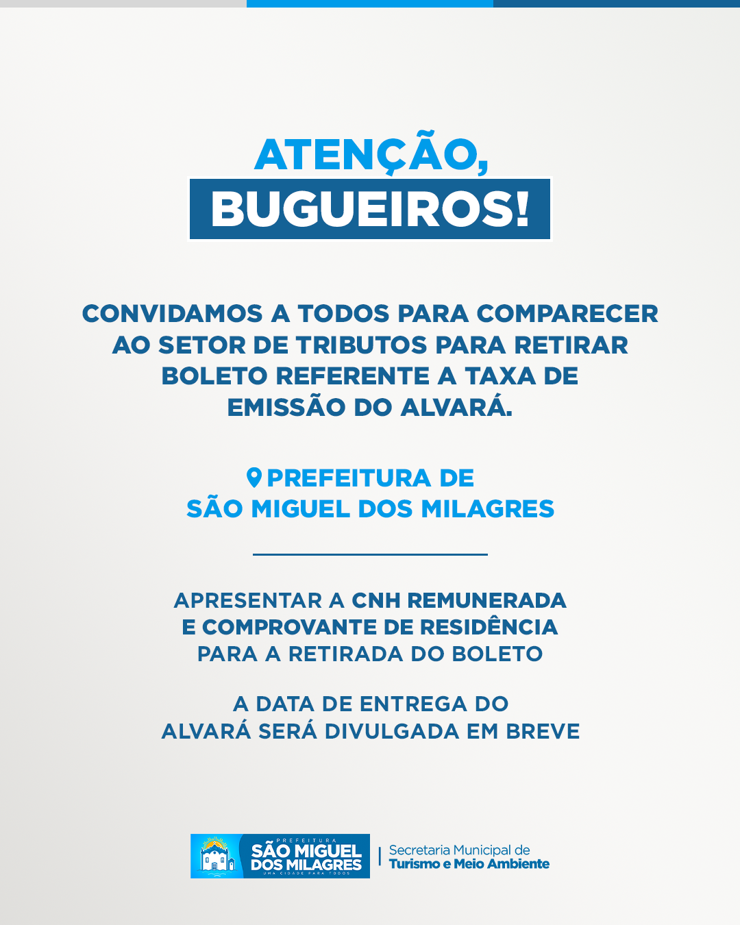 Emissão do alvará para bugueiros