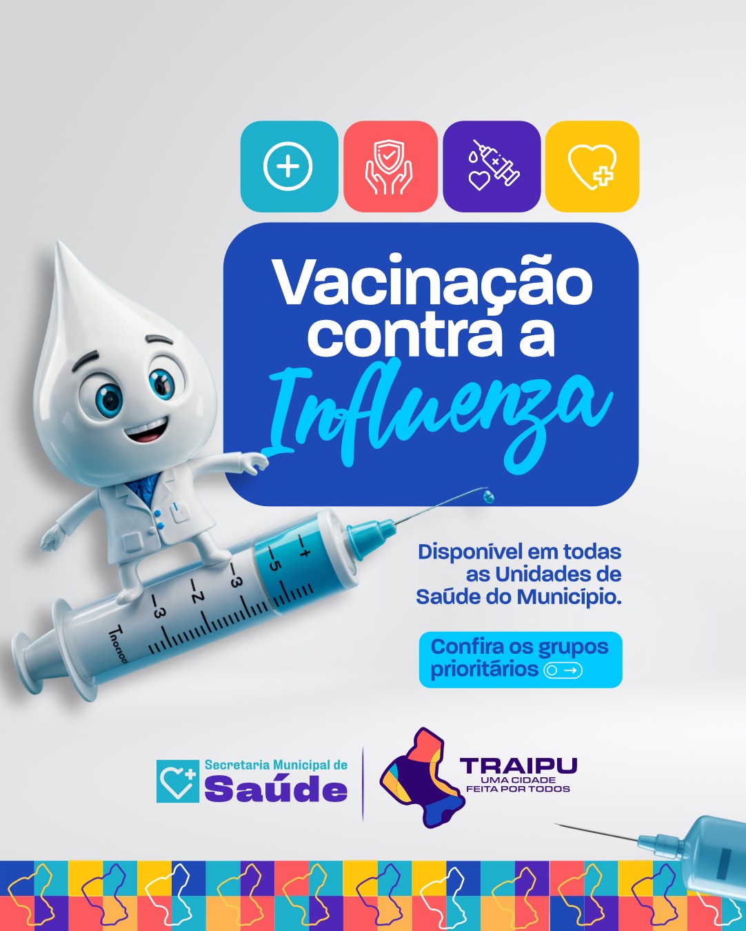 Campanha de vacinação contra gripe começa em Traipu; confira os grupo prioritários