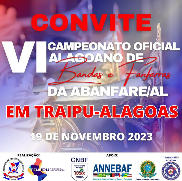 Traipu sedia Campeonato Alagoano de Bandas e Fanfarras no dia 19 de novembro