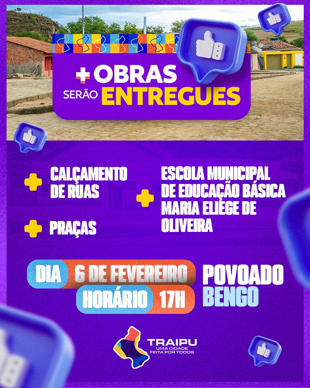 Convite: Inauguração de obras no Povoado Bengo
