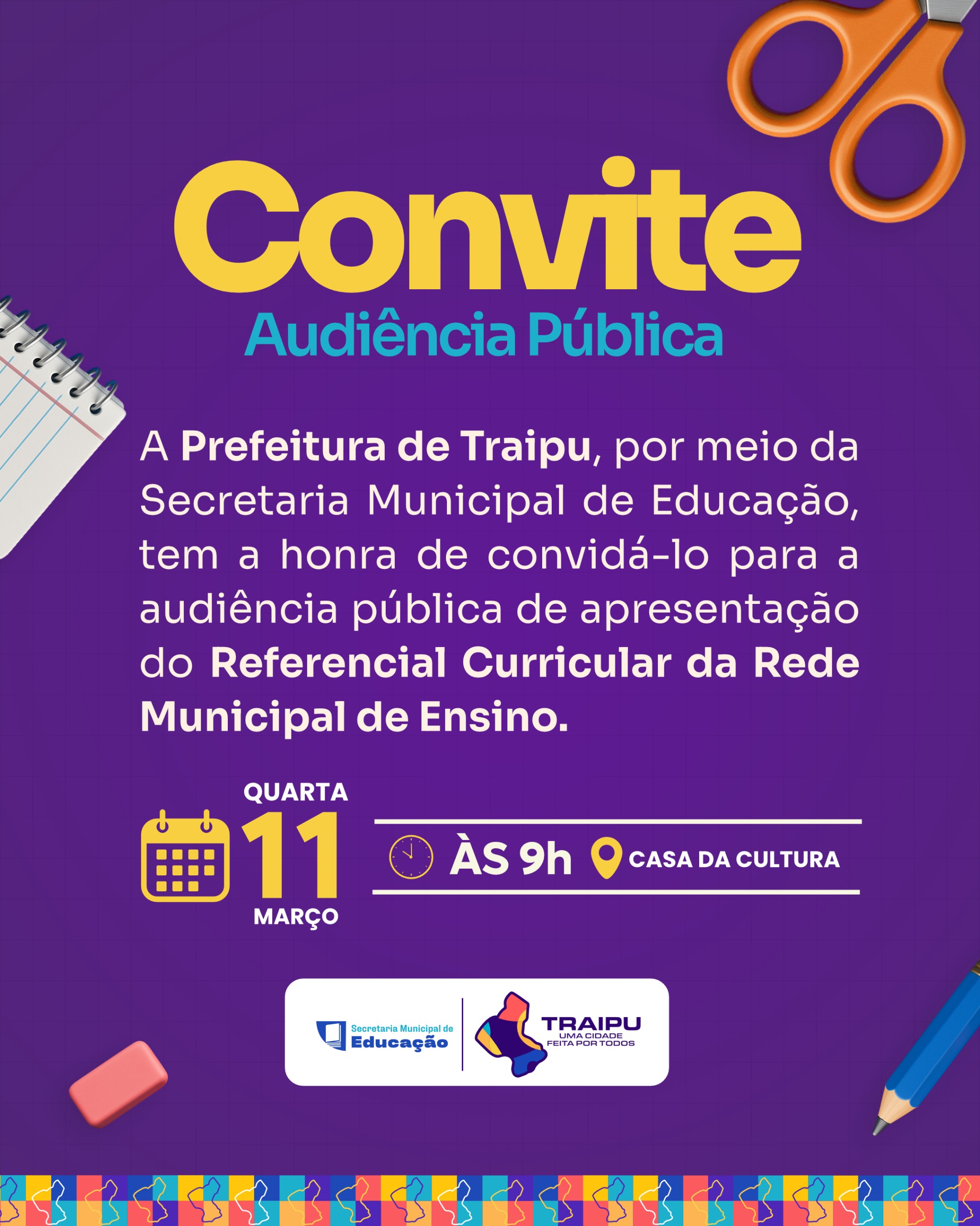 Convite: Secretaria de Educação apresenta Referencial Curricular da Rede Municipal